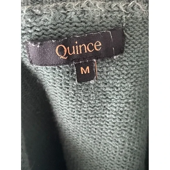 Quince Organic Cotton Boyfriend Crew Sweater Womens M Big Sur Green Relaxed - Picture 2 of 6